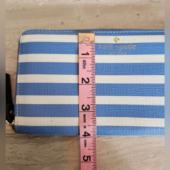 Kate Spade Blue and White Striped Wallet - Picture 6 of 11